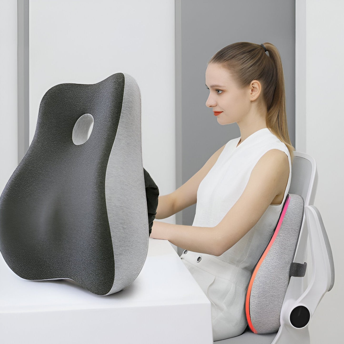 Support de siège de chaise de bureau et oreiller pour la taille