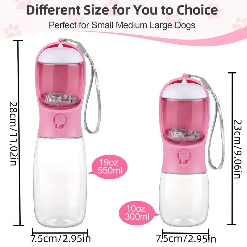 Portable Pet Water Bottle with Food Container