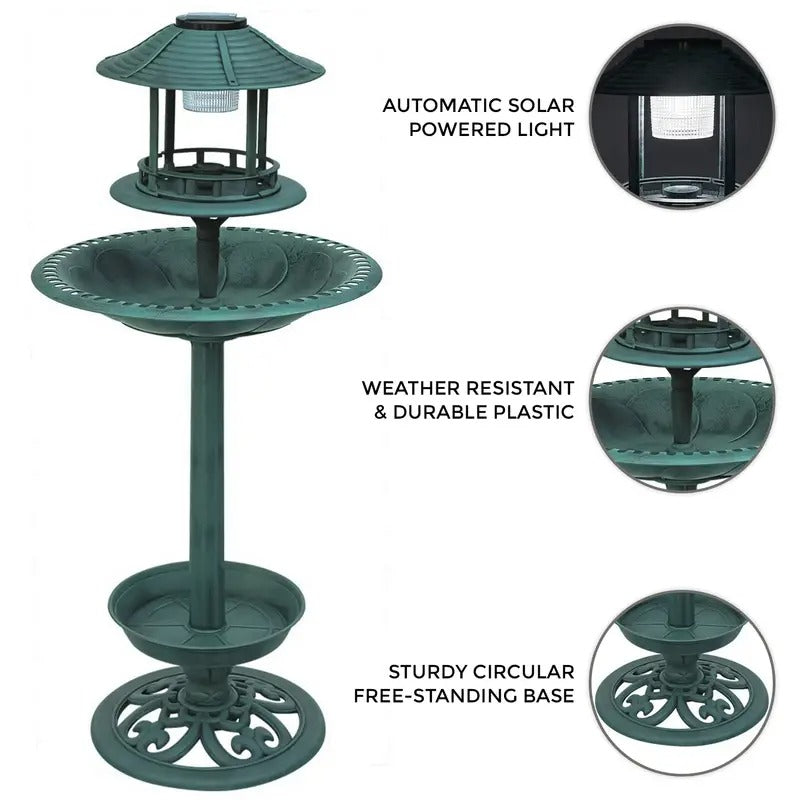 Solar Powered Bird Bath and Feeder Station