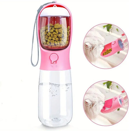 Portable Pet Water Bottle with Food Container