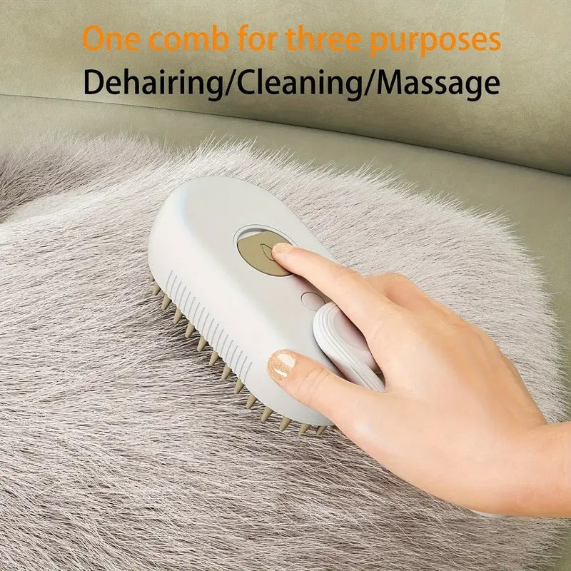 3-in-1 Pet Grooming Brush with Steam Function