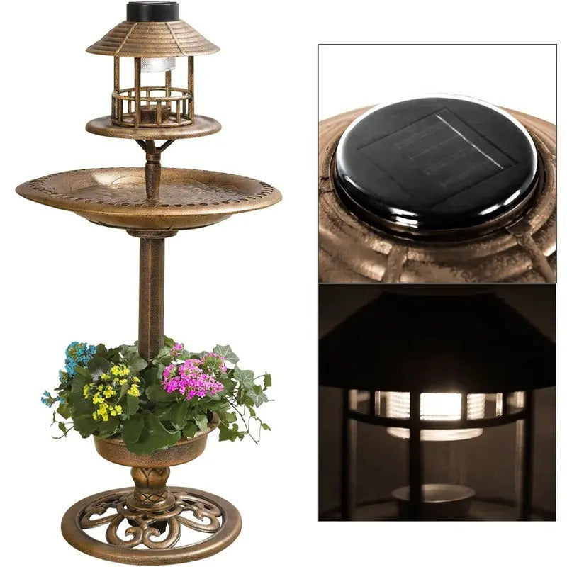 Solar Powered Bird Bath and Feeder Station
