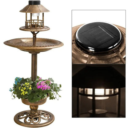 Solar Powered Bird Bath and Feeder Station