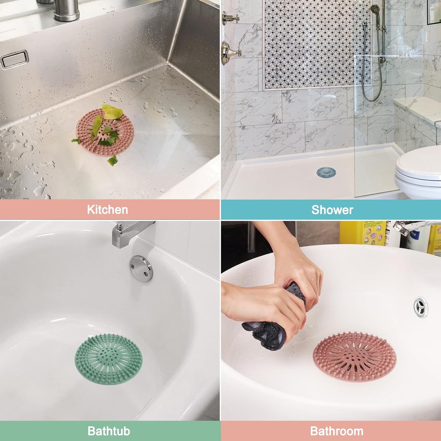 5 Pcs Hair Catcher Shower Drain Covers
