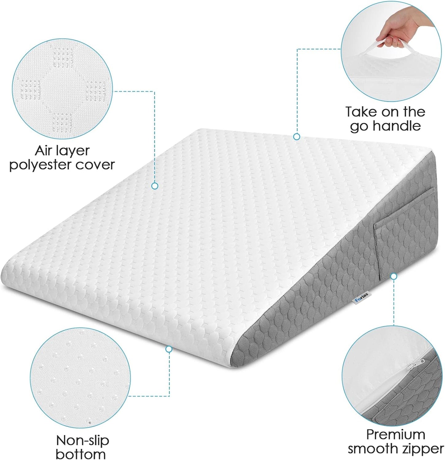 Oreiller en forme de coin pour le lit