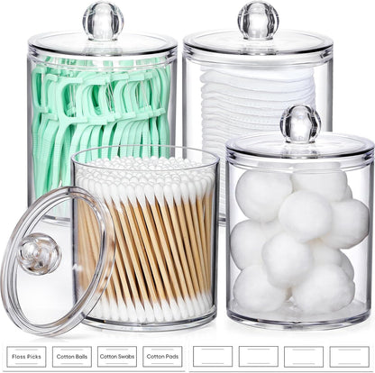 4 Pack Acrylic Qtip Holder