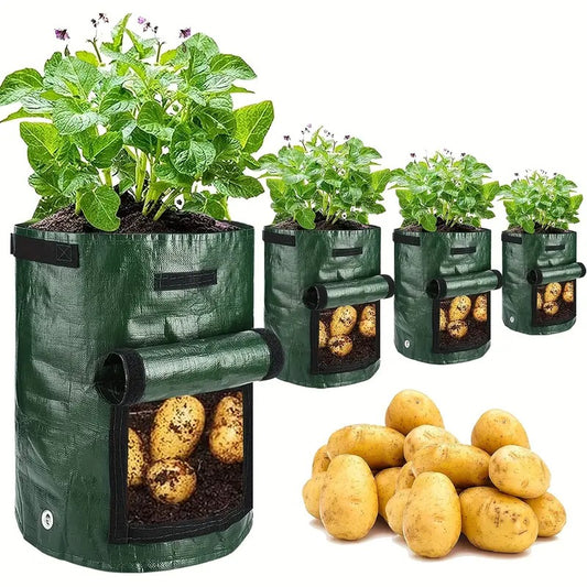 4 Pcs Garden Bags with Window & Handle