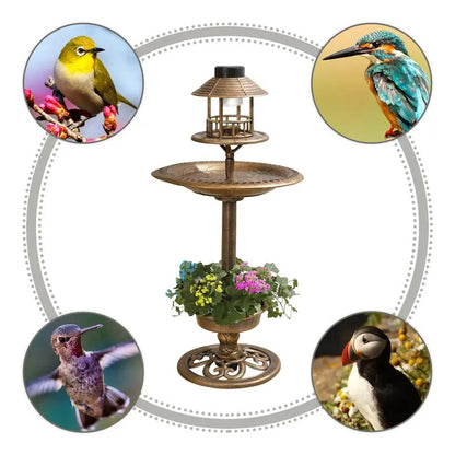 Solar Powered Bird Bath and Feeder Station