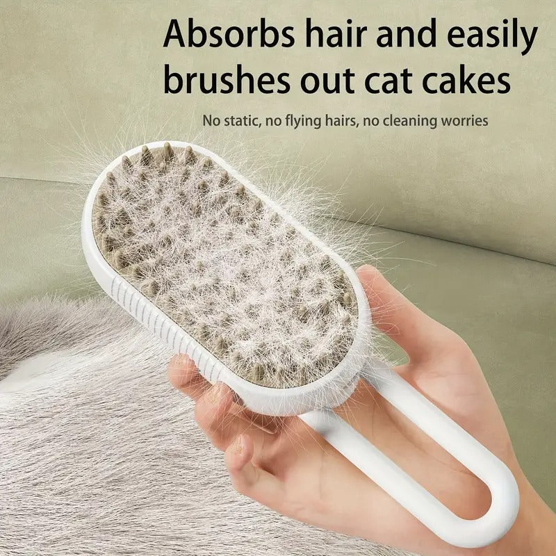 3-in-1 Pet Grooming Brush with Steam Function