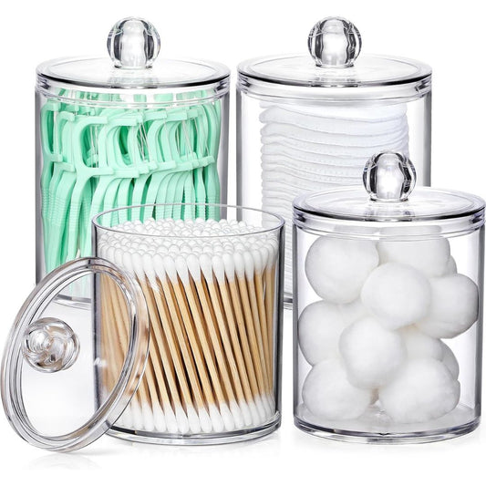 4 Pack Acrylic Qtip Holder