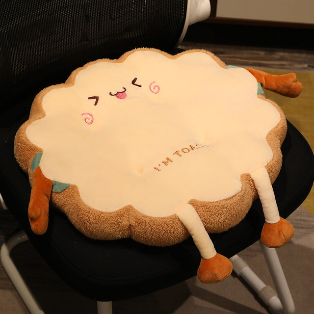 Coussin en peluche Toast mignon