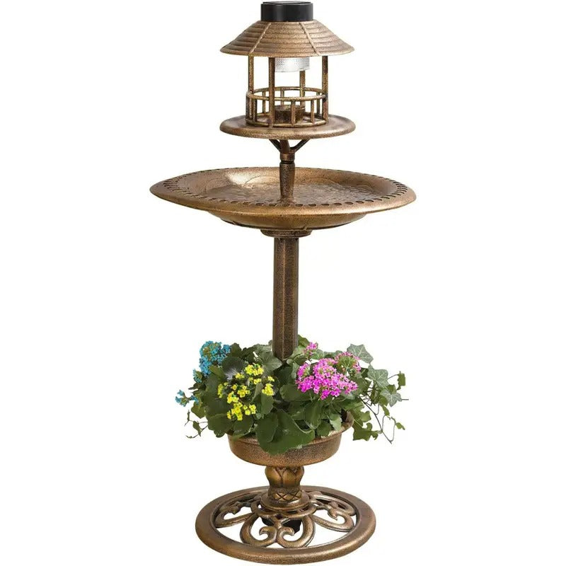 Solar Powered Bird Bath and Feeder Station
