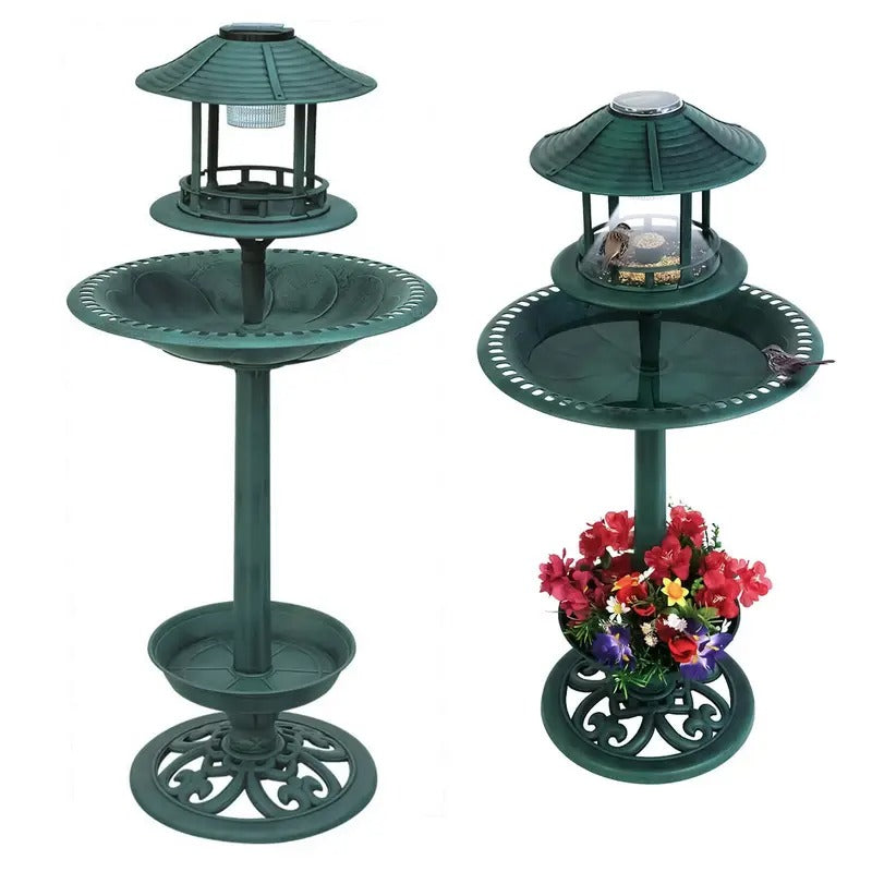 Solar Powered Bird Bath and Feeder Station