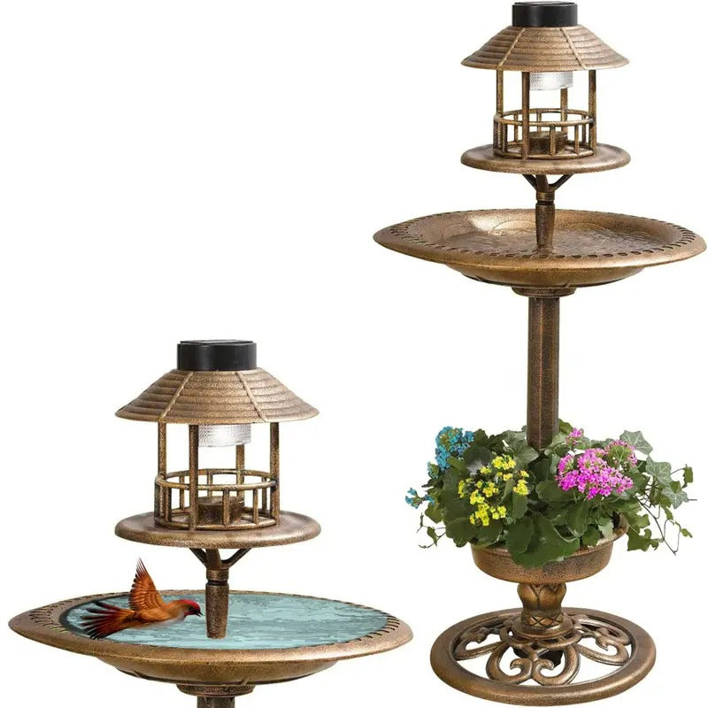 Solar Powered Bird Bath and Feeder Station