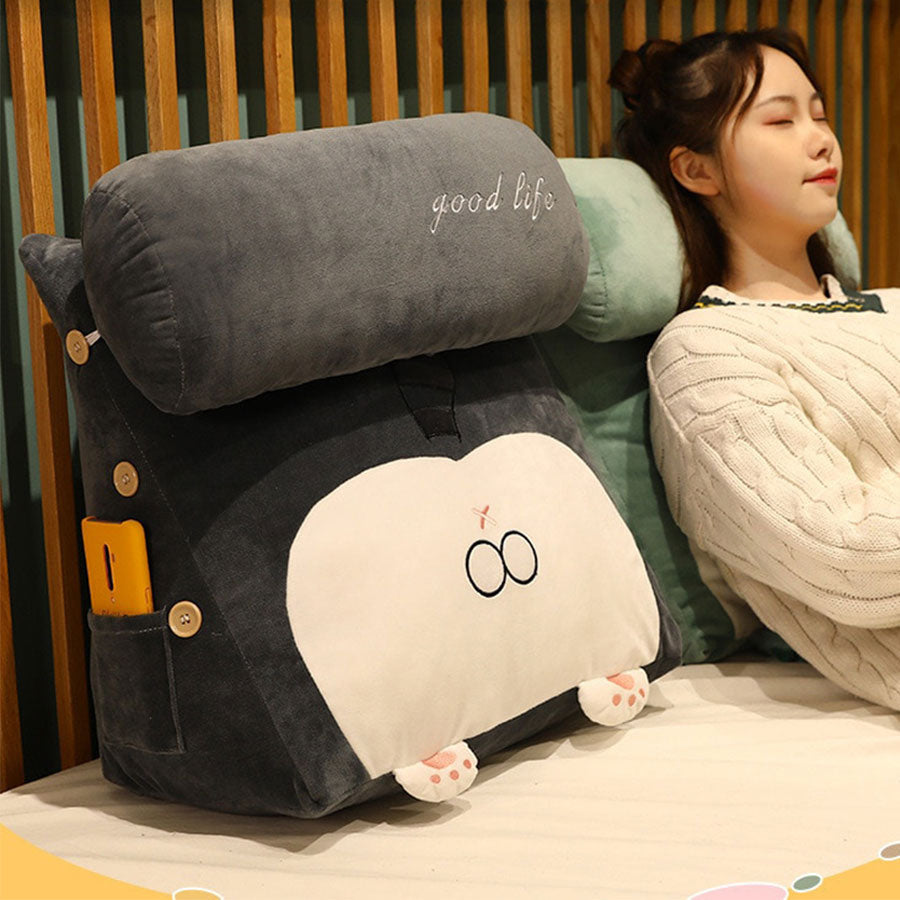 Coussin de Dossier Triangulaire avec Repose-Tête Ajustable