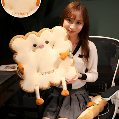 Coussin en peluche Toast mignon